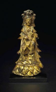 Бронзовая скульптура Бодхисаттвы (11,2 см), Западная династаия Вэй (535-556гг. н.э.).