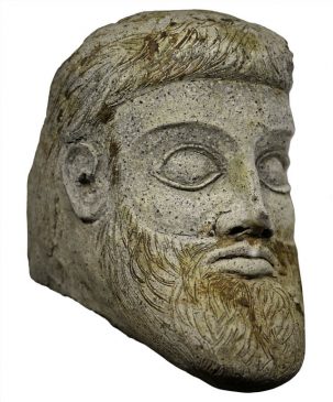 Терракотовая скульптура в форме головы мужчины, Малая Азия, 5 век до н. э.