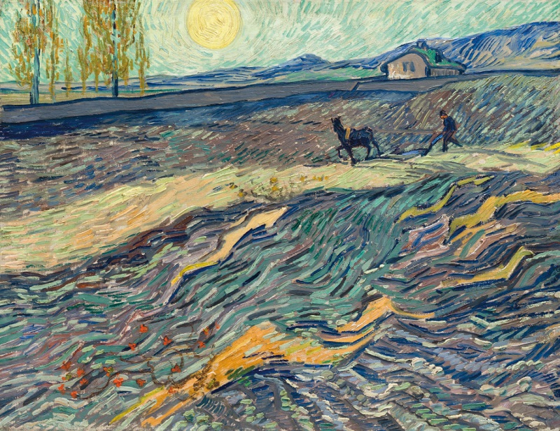 Винсент Ван Гог "Вспаханное поле и пахарь" (Laboureur dans un champ), 1889