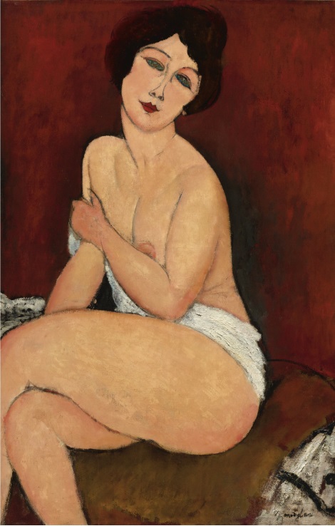 Амадео Модильяни, "Сидящая обнаженная на диване" ( Nu Assis Sur Un Divan (La Belle Romaine)), 1917