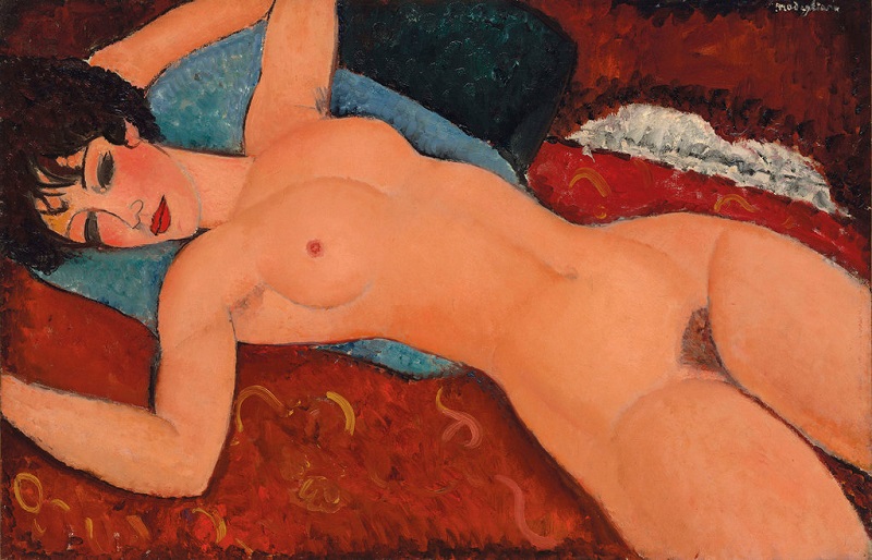Амадео Модильяни,, "Лежащая обнаженная" (Nu Couché), 1917-18