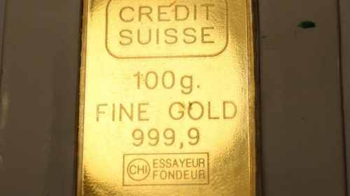 Слиток золота Credit Suisse - 100 граммов Au999,9