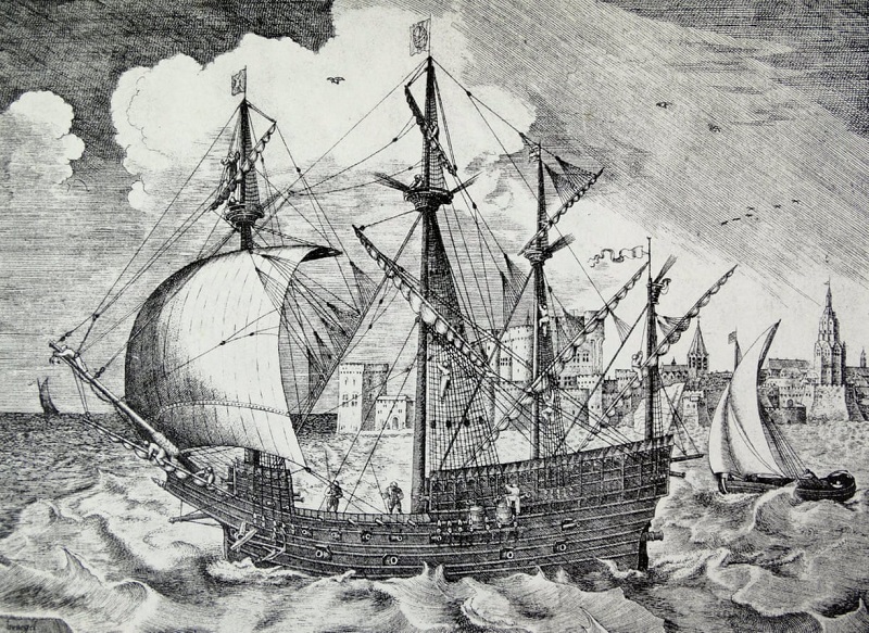 Питер Брейгель (Pieter Bruegel), рисунок португальского или испанского судна XVI века