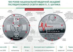 НБУ выпустил памятную монету из нейзильбера «100 років Національній медичній академії післядипломної освіти імені П. Л. Шупика»
