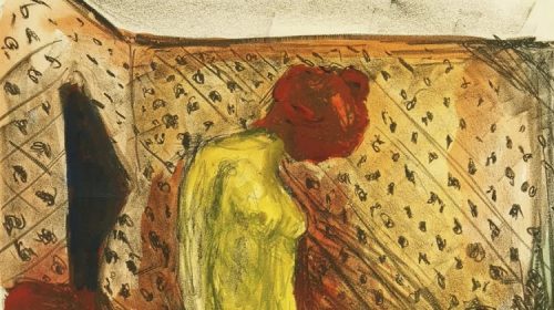 Эдвард Мунк (1863-1944) "Плачущая девушка у кровати" (Gråtende ung kvinne ved sengen) 1930
