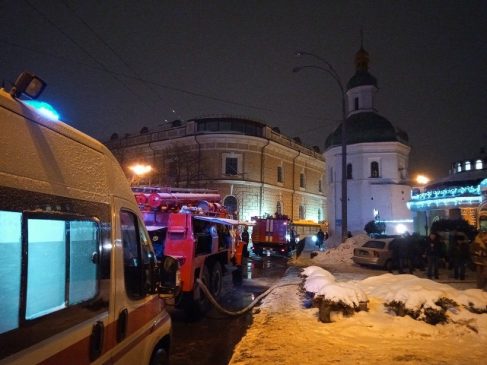 Пожар в Киево-Печерской Лавре 14 января 2019 года