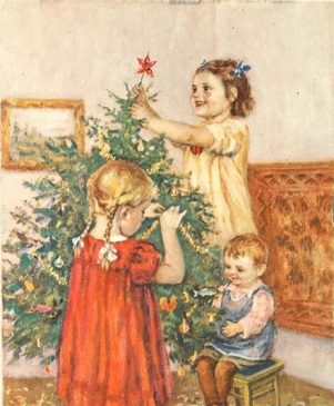 Новый год и Елка на советских новогодних открытках