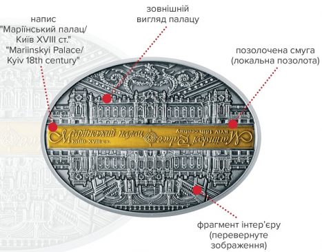 Памятная серебряная медаль "Маріїнський палац"