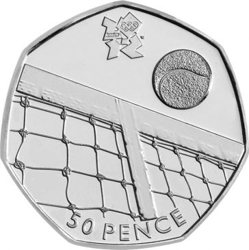 50 пенсов 2012 Olympics tennis