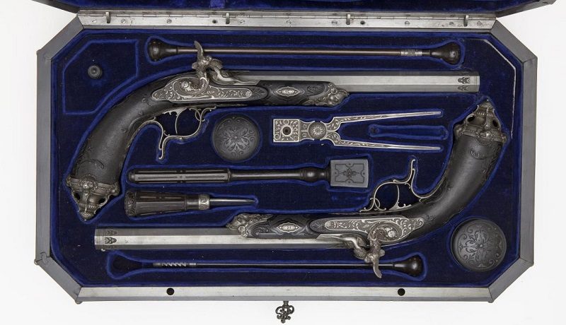 Дуэльный гарнитур с капсюльными пистолетами. Форе-Лепаж Анри. 1898 г.