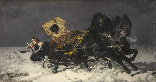 Юзеф Хелмоньский (1849-1914) "Полуночная поездка" 