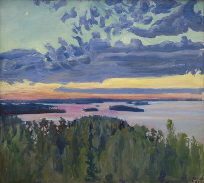 Аксели Галлен-Каллела (1865-1931) "Вид на озеро на закате"