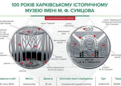 НБУ выпустил монету из нейзильбера номиналом 5 гривен «100 років Харківському історичному музею імені М. Ф. Сумцова»
