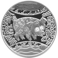 Монета номиналом 5 гривен 2007 года "Год Свиньи" (Кабана) ("Рік Свині")