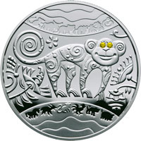 Монета 5 гривен 2016 года "Год Обезьяны" ("Рік Мавпи")
