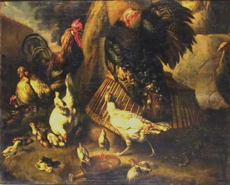 Даниэль Шульц «Птичий двор», 1660-е гг. (130 х 160 см)