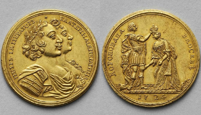 Золотая медаль "В память коронации Екатерины I", 1724 год