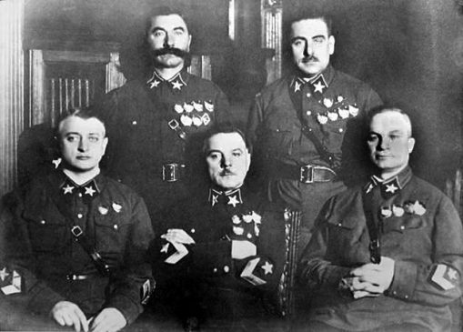 Первые пять Маршалов Советского Союза: Тухачевский, Ворошилов, Егоров, Будённый и Блюхер